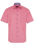 ETERNA KORTE MOUW OVERHEMD MODERN FIT ROOD MET RELIËF