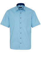 ETERNA KORTE MOUW OVERHEMD MODERN FIT TURKOOIS MET RELIËF