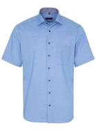 ETERNA KORTE MOUW OVERHEMD MODERN FIT TURKOOIS MET RELIËF