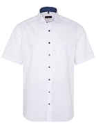 ETERNA KORTE MOUW OVERHEMD MODERN FIT WIT MET RELIËF