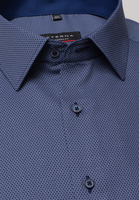 ETERNA KORTE MOUW OVERHEMD MODERN FIT KETTLANCÈ DONKERBLAUW MET RELIËF