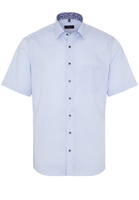ETERNA KORTE MOUW OVERHEMD MODERN FIT LICHT BLAUW GERUIT