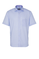 ETERNA KORTE MOUW OVERHEMD MODERN FIT LICHTBLAUW MET RELIËF