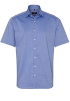 ETERNA KORTE MOUW OVERHEMD MODERN FIT NATTÉ BLAUW MET RELIËF