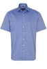 ETERNA KORTE MOUW OVERHEMD MODERN FIT NATTÉ BLAUW MET RELIËF