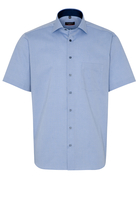 ETERNA KORTE MOUW OVERHEMD MODERN FIT NATTÉ LICHTBLAUW MET RELIËF