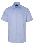 ETERNA KORTE MOUW OVERHEMD MODERN FIT NATTÉ LICHTBLAUW MET RELIËF