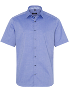 ETERNA KORTE MOUW OVERHEMD MODERN FIT NATTÉ LICHTBLAUW MET RELIËF