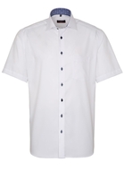 ETERNA KORTE MOUW OVERHEMD MODERN FIT NATTÉ WIT MET RELIËF