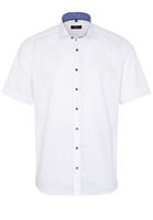 ETERNA KORTE MOUW OVERHEMD MODERN FIT NATTÉ WIT MET RELIËF