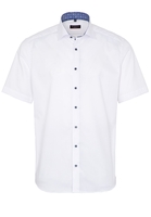 ETERNA KORTE MOUW OVERHEMD MODERN FIT NATTÉ WIT MET RELIËF