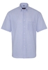 ETERNA KORTE MOUW OVERHEMD MODERN FIT OXFORD LICHTBLAUW / WIT