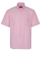 ETERNA KORTE MOUW OVERHEMD MODERN FIT OXFORD ROOD/WIT GESTREEPT