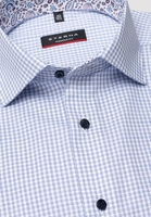 ETERNA KORTE MOUW OVERHEMD MODERN FIT PINPOINT BLAUW GERUIT