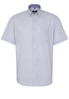 ETERNA KORTE MOUW OVERHEMD MODERN FIT PINPOINT BLAUW/WIT GESTREEPT