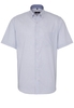 ETERNA KORTE MOUW OVERHEMD MODERN FIT PINPOINT BLAUW/WIT GESTREEPT