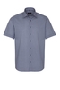 ETERNA KORTE MOUW OVERHEMD MODERN FIT PINPOINT MARINEBLAUW PRINT