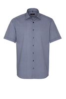 ETERNA KORTE MOUW OVERHEMD MODERN FIT PINPOINT MARINEBLAUW PRINT