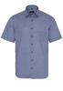 ETERNA KORTE MOUW OVERHEMD MODERN FIT PINPOINT MARINEBLAUW PRINT