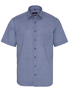 ETERNA KORTE MOUW OVERHEMD MODERN FIT PINPOINT MARINEBLAUW PRINT