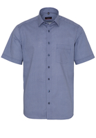 ETERNA KORTE MOUW OVERHEMD MODERN FIT PINPOINT MARINEBLAUW PRINT