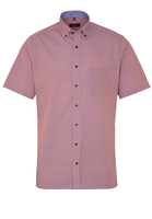 ETERNA KORTE MOUW OVERHEMD MODERN FIT POPELINE ABRIKOOS / WIT GERUIT