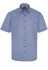 ETERNA KORTE MOUW OVERHEMD MODERN FIT POPELINE BLAUW / WIT PRINT