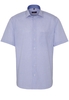 ETERNA KORTE MOUW OVERHEMD MODERN FIT POPELINE BLAUW GERUIT