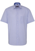 ETERNA KORTE MOUW OVERHEMD MODERN FIT POPELINE BLAUW GERUIT