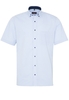 ETERNA KORTE MOUW OVERHEMD MODERN FIT POPELINE BLAUW GERUIT