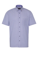 ETERNA KORTE MOUW OVERHEMD MODERN FIT POPELINE BLAUW GERUIT