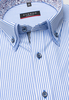 ETERNA KORTE MOUW OVERHEMD MODERN FIT POPELINE BLAUW GESTREEPT