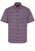 ETERNA KORTE MOUW OVERHEMD MODERN FIT POPELINE BLAUW PRINT