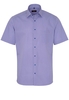 ETERNA KORTE MOUW OVERHEMD MODERN FIT POPELINE BLAUW/ROOD PRINT