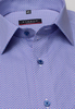 ETERNA KORTE MOUW OVERHEMD MODERN FIT POPELINE BLAUW/ROOD PRINT