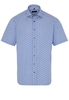 ETERNA KORTE MOUW OVERHEMD MODERN FIT POPELINE BLAUW/ROOD PRINT
