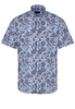 ETERNA KORTE MOUW OVERHEMD MODERN FIT POPELINE BRUIN PRINT