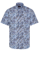 ETERNA KORTE MOUW OVERHEMD MODERN FIT POPELINE BRUIN PRINT