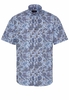 ETERNA KORTE MOUW OVERHEMD MODERN FIT POPELINE BRUIN PRINT
