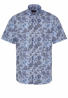 ETERNA KORTE MOUW OVERHEMD MODERN FIT POPELINE BRUIN PRINT