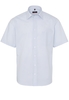 ETERNA KORTE MOUW OVERHEMD MODERN FIT POPELINE LICHT BLAUW / WIT