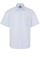 ETERNA KORTE MOUW OVERHEMD MODERN FIT POPELINE LICHT BLAUW / WIT