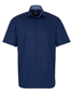 ETERNA KORTE MOUW OVERHEMD MODERN FIT POPELINE MARINEBLAUW UNI