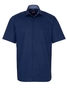 ETERNA KORTE MOUW OVERHEMD MODERN FIT POPELINE MARINEBLAUW UNI