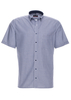 ETERNA KORTE MOUW OVERHEMD MODERN FIT POPELINE NAVY / WIT GERUIT