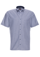 ETERNA KORTE MOUW OVERHEMD MODERN FIT POPELINE NAVY / WIT GERUIT