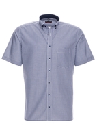 ETERNA KORTE MOUW OVERHEMD MODERN FIT POPELINE NAVY / WIT GERUIT