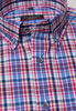 ETERNA KORTE MOUW OVERHEMD MODERN FIT POPELINE ROOD / WIT / BLAUW
