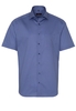 ETERNA KORTE MOUW OVERHEMD MODERN FIT SATIJNBINDING BLAUW PRINT