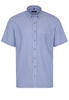 ETERNA KORTE MOUW OVERHEMD MODERN FIT TWILL BLAUW GESTREEPT